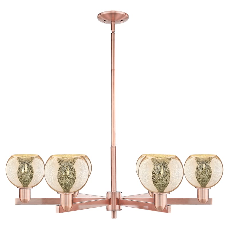 Innovations Lighting Endless Possibilities Arcadia - Athens - 6 Light 36" Stem Hung Chandelier - Mercury/Antique Copper