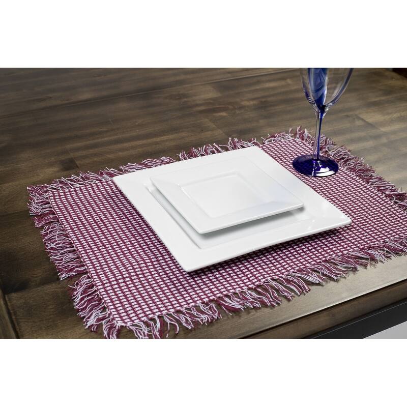 Homespun 100 Cotton Placemat 13x19 (Set of 4) - Wine