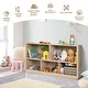 preview thumbnail 8 of 8, Gymax Kids 5-Cube Storage Cabinet 2-Shelf Wood Bookcase Organizer