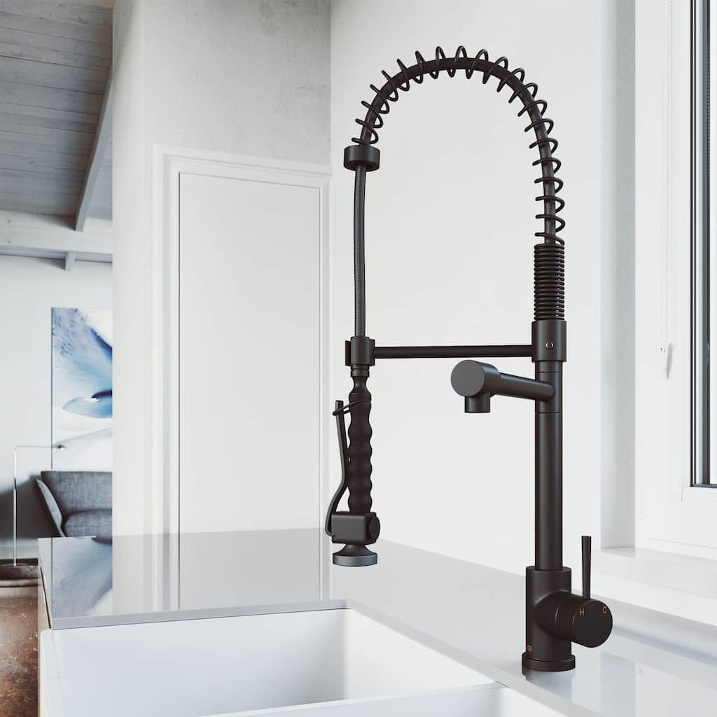 VIGO Zurich Matte Black Pull-down Spray Kitchen Faucet