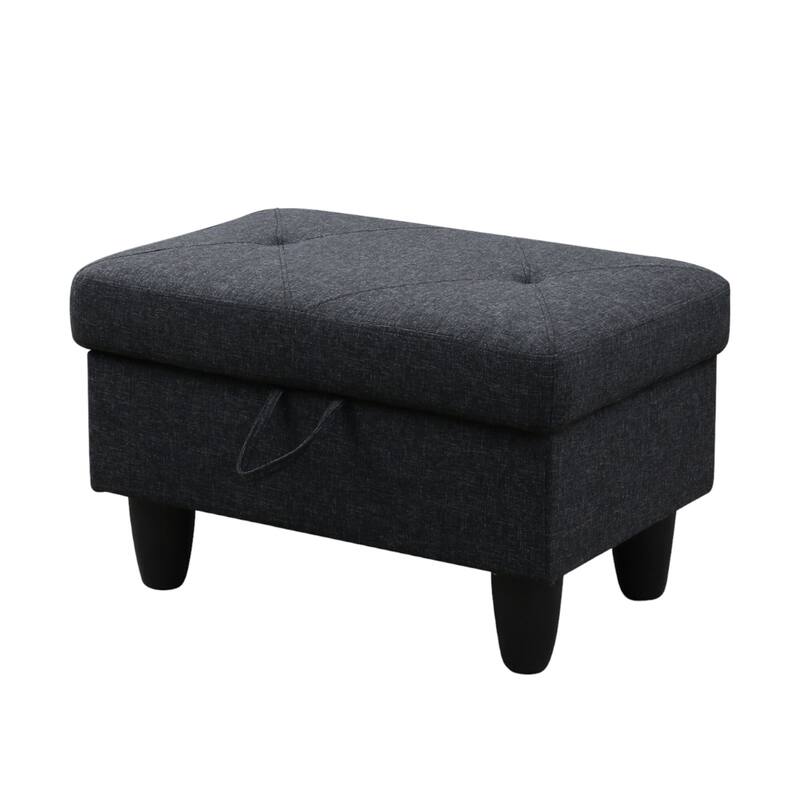 KISRAIS 28.5" Wide Upholstered Storage Ottoman