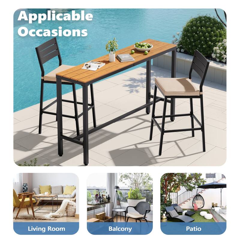 VredHom Outdoor Bar Table Rectangular Pub Table
