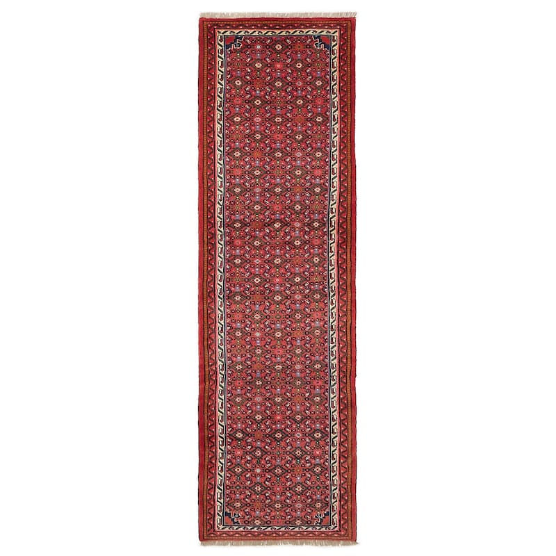ECARPETGALLERY Hand-knotted Andelz Red Wool Rug - 2'11 x 10'0