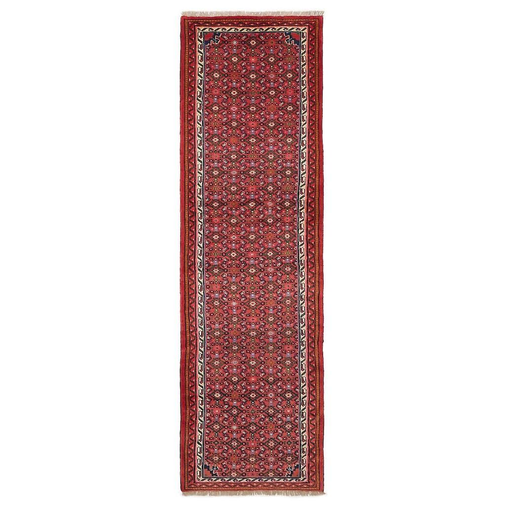 ECARPETGALLERY Hand-knotted Andelz Red Wool Rug - 2'11 x 10'0