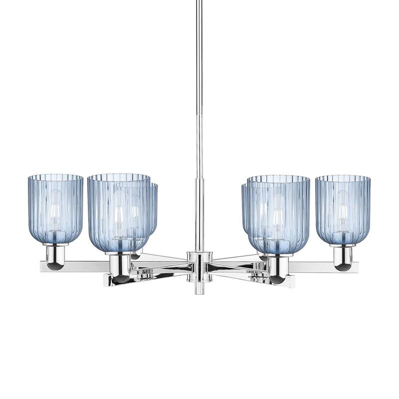 Innovations Lighting 716-6CR-11-35 Bridal Veil Chandelier Bridal Veil - Polished Chrome / Blue