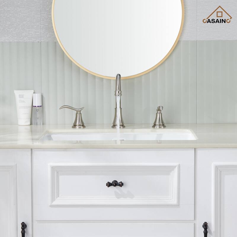 8 in. Widespread Double Handle Bathroom Faucet with Drain Kit Included
