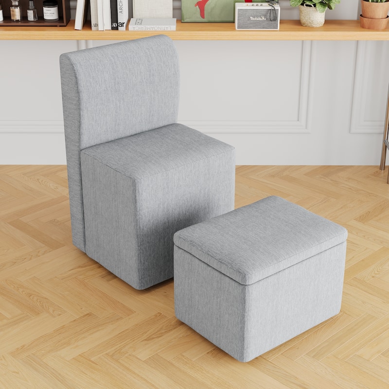 Dining Chair With Casters, Modern Rolling Dining Chair, Footstool With Wheels