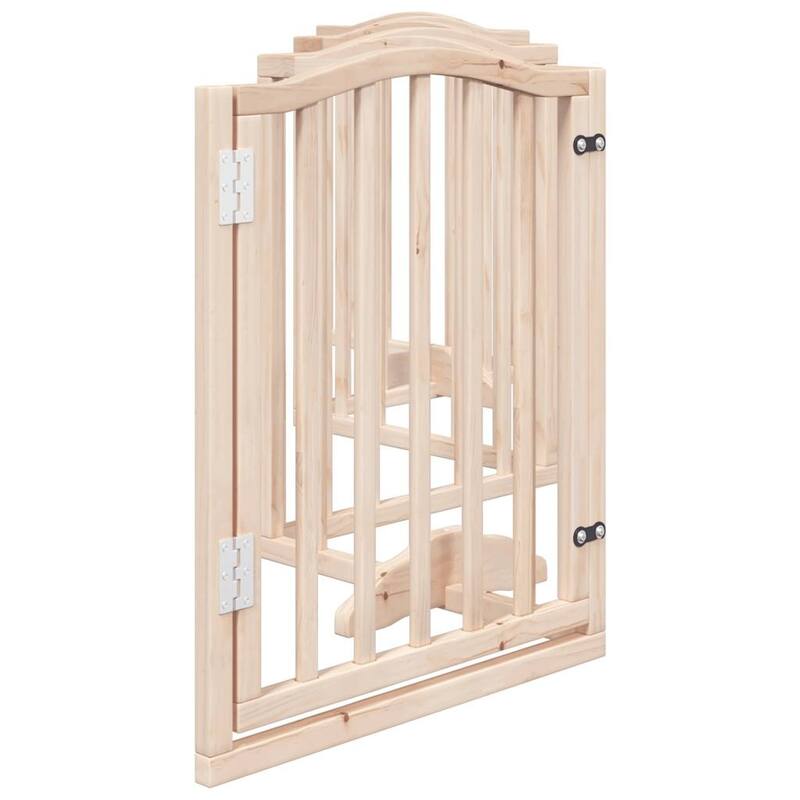 vidaXL Dog Gate with Door Foldable 6 Panels 118.1 " Poplar Wood