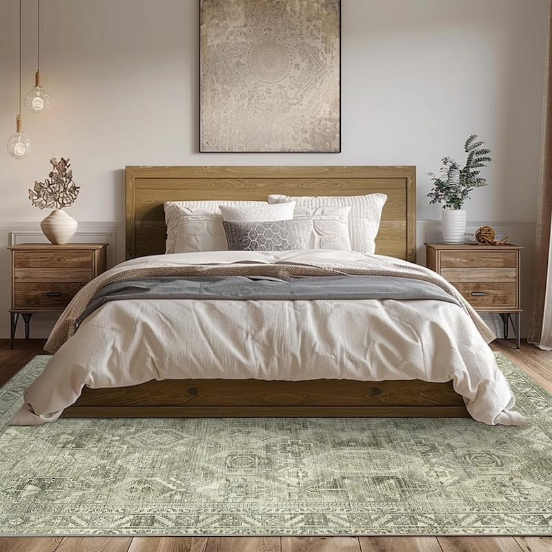 Mcow EverEase Collection Low Pile Machine Washable Non-Slip Area Rug