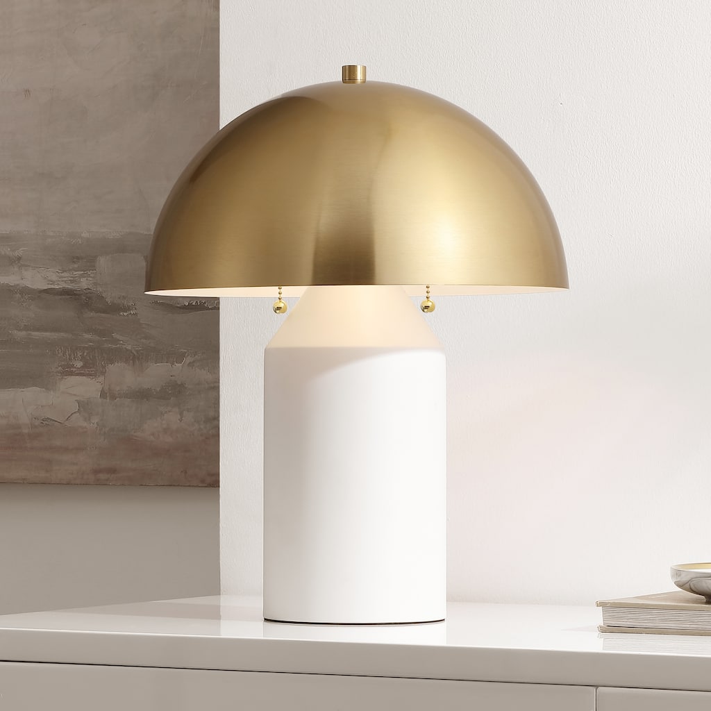 SAFAVIEH Jove 18-inch Metal Table Lamp (LED Bulbs Included) - 14"W x 14"D x 18"H