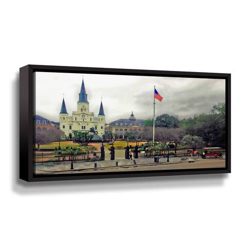 Clouds Over Jackson Sq by Linda Parker Gallery Wrapped Floater-framed Canvas