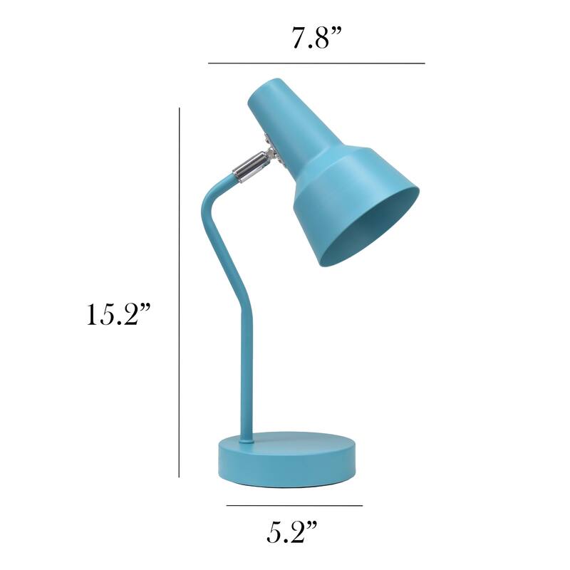 Desk Lamp with Cone Shade and Gooseneck - 15.25" - Cyan Blue