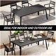 preview thumbnail 3 of 31, Pellebant Outdoor Aluminum Dining Table with Umbrella Hole for 6-8 Person