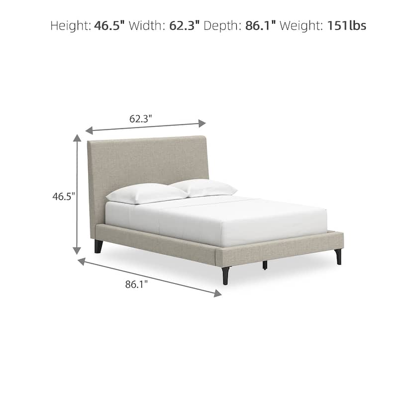 Signature Design by Ashley Cielden Gray Full Upholstered Bed with Roll Slats