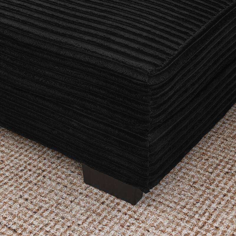 Anmytek L-Shaped Modular Corduroy Tufted Sleeper Sectional Sofa