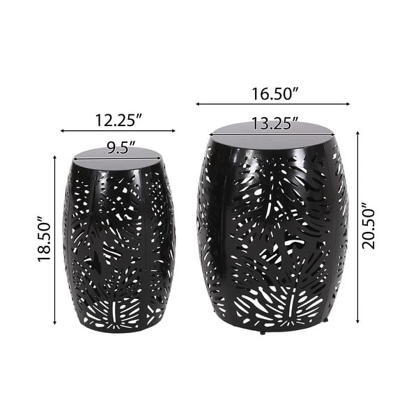 Satterlee Outdoor Outdoor Metal Side Tables (Set of 2) by Christopher