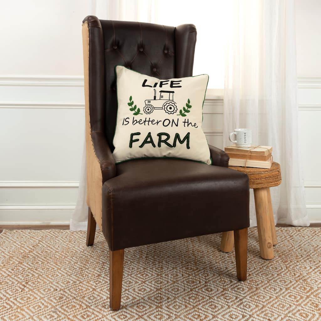 Rizzy Home Life is Better on the Farm Throw Pillow Cover