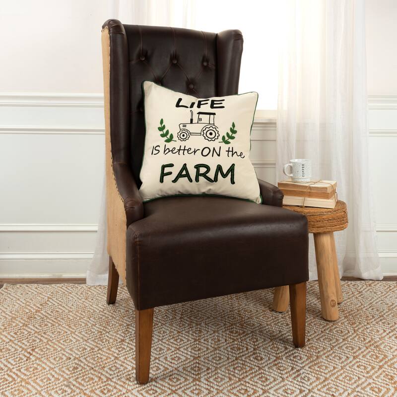 Rizzy Home Life is Better on the Farm Throw Pillow Cover