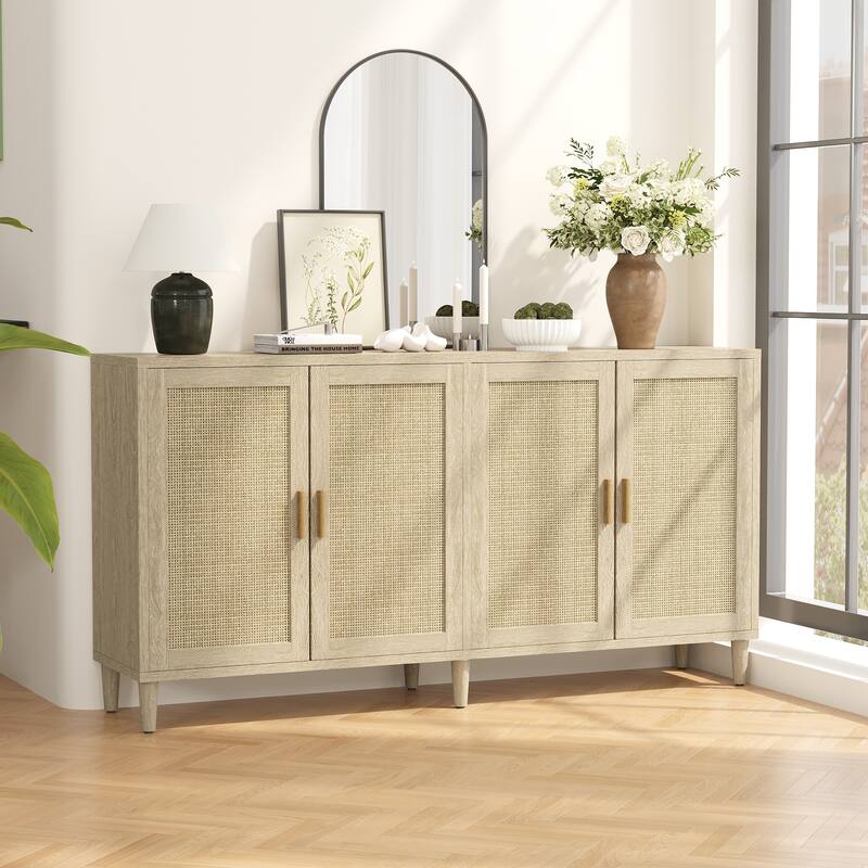 Natural Storage Cabinet Coffee Cabinet File Cabinet Pantry Cabinet