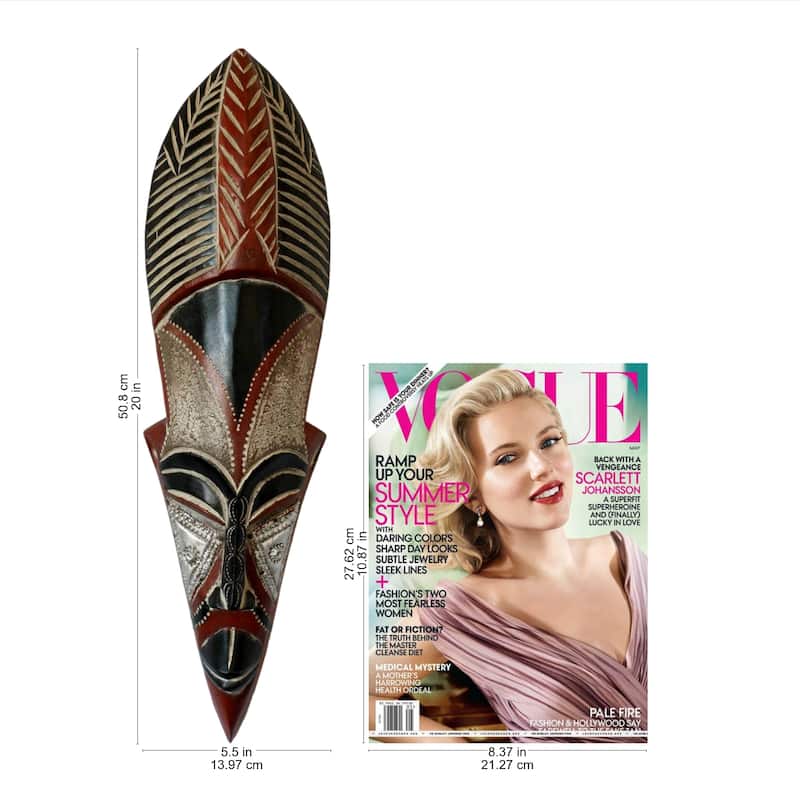 Handmade Sese Wood 'Woman Warrior' African Mask (Ghana)