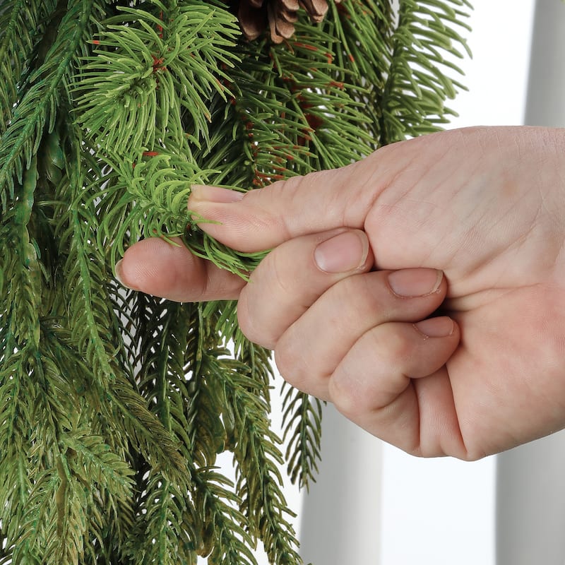 48"Real Touch Norfolk/Spruce/Juniper Garland - Natural Green