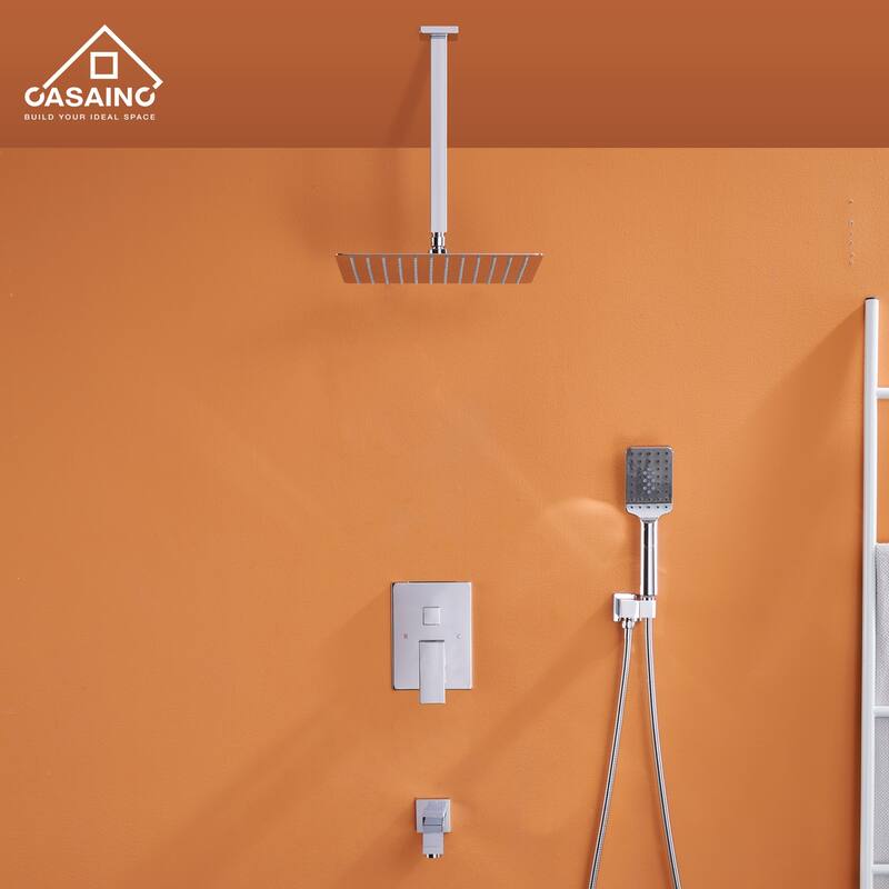 3 Function 10" Ceiling Mount Dual Shower Heads Shower System