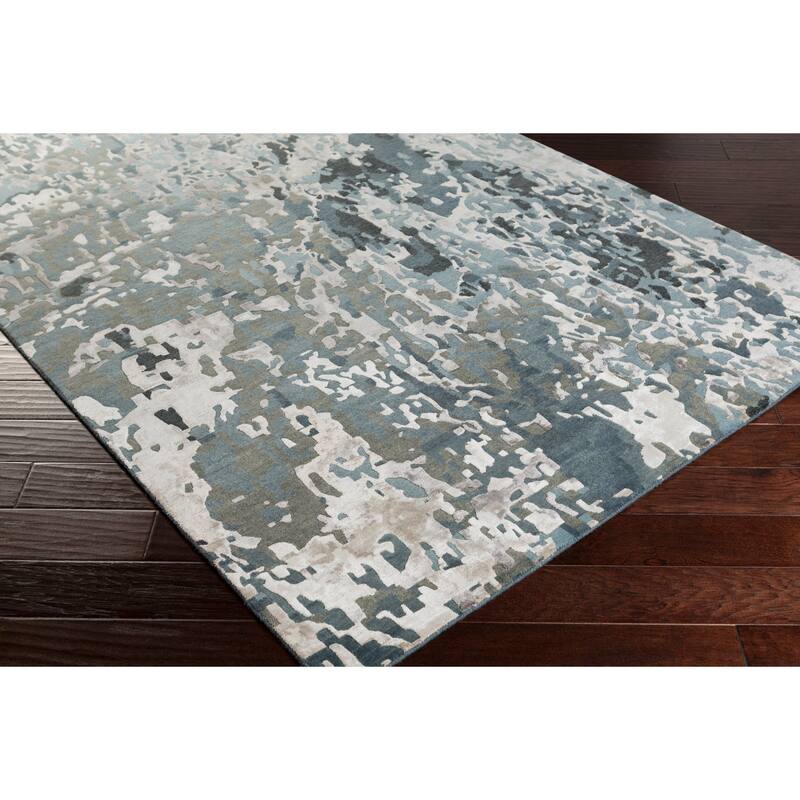 Hand-Knotted Hingham Abstract Viscose Area Rug - 2' x 3' - 2' x 3'