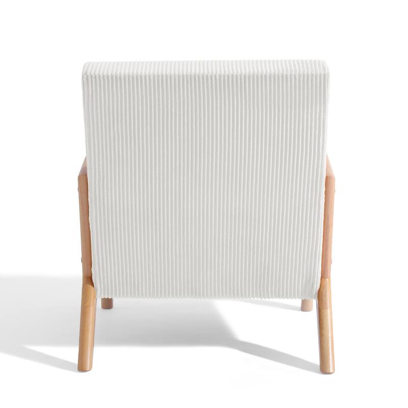 25" W Mid Century Upholstered Wood Accent Chair with Pillow set of 2