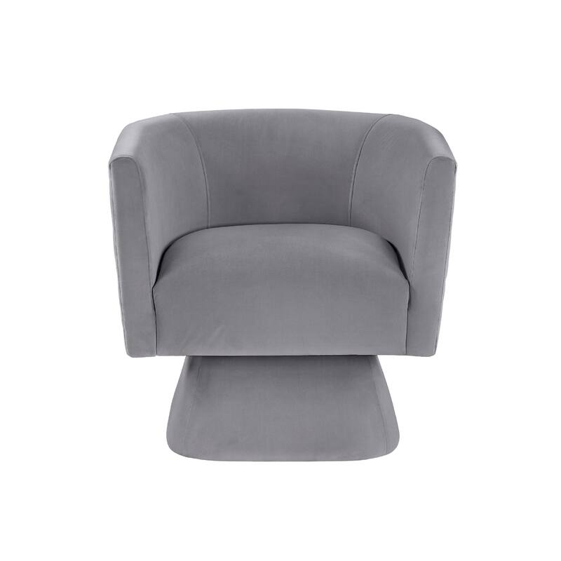 Cabe Swivel Accent Armchair, Diamond Stitch Back, Modern Gray Velvet