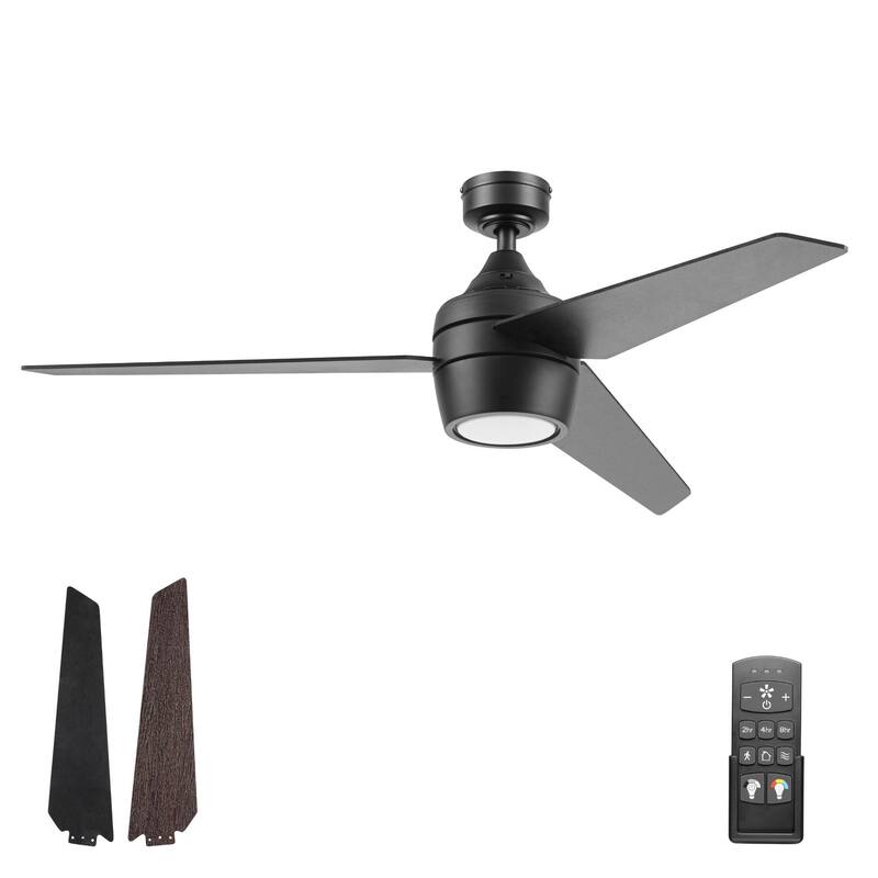 52" Honeywell Eamon Bronze Modern Indoor LED Ceiling Fan with Light, Remote Control