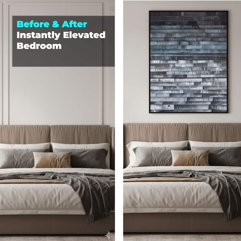 Gradient Hand Painted Abstract Vertical Textured Canvas Wall Art 47x31