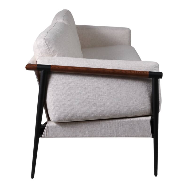 Wood and Metal Modern Accent Chair with Steel Frame and Cushioned Seat