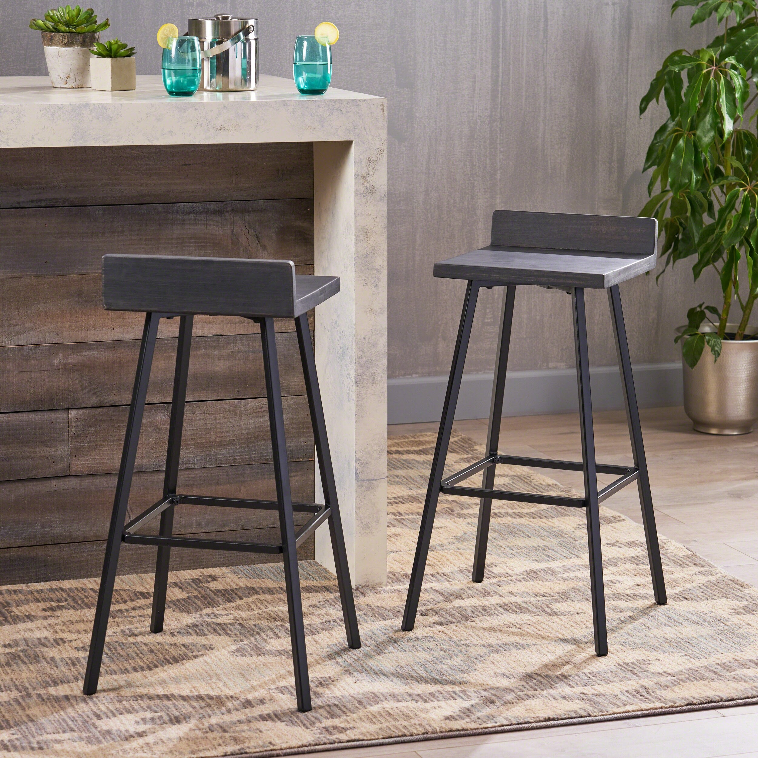 Acacia wood bar stools sales