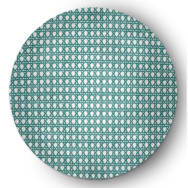 Rattan Geometric Rug