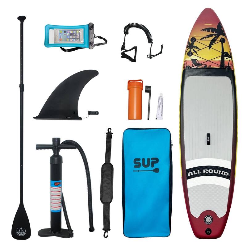 Inflatable Stand Up Paddle Board with Sup Accessories, 10'6'' Inflatable Paddle Boards - Red Hawaii