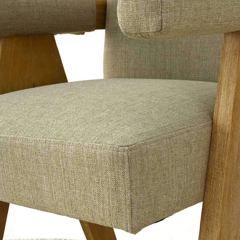 Linen Counter Stool with Arms