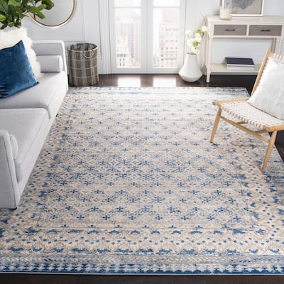 SAFAVIEH Brentwood Gusta Traditional Oriental Rug - Light Grey/Blue - 8' x 10'