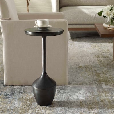 Copper Grove Raw Dark Brown Aluminum Round Accent Table