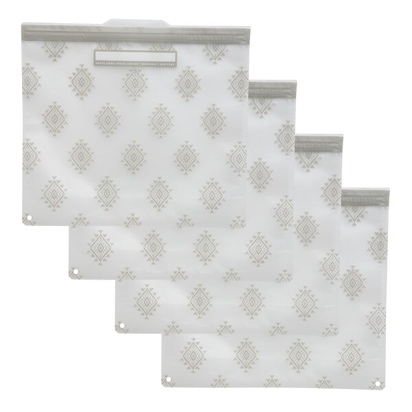 Kitchen Details 4pk Reusable Gallon Bags Silver