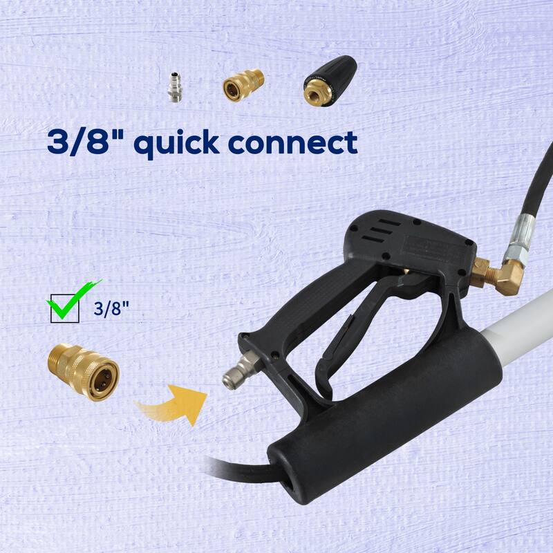 Outsunny 18' 4000 PSI Electric High Pressure Washer Wand Extension Pole - 79.75"- 195" L x 7" W x 0.75" T