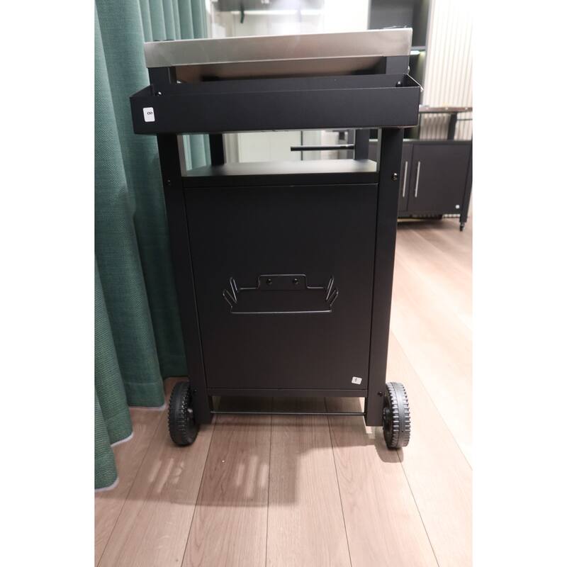 Grill Cart with Patio Furniture, Rolling Bar Cart Outdoor BBQ Cart with Hooks and Spice Rack for Grilling Accessories