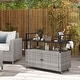 preview thumbnail 10 of 18, Costway Outdoor Bar Cart with Tempered Glass Top Storage Cabinet & 8 - See Details Grey