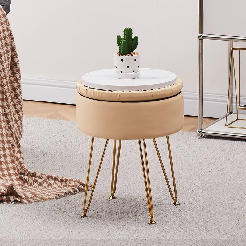 Storage Round Ottoman Multifunctional