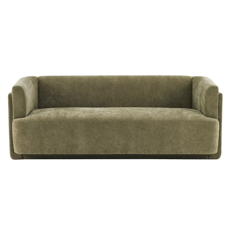 Christopher Knight Home - Modern Upholstered 77.56" 3-Seat Sofa with Geometric Block Arms