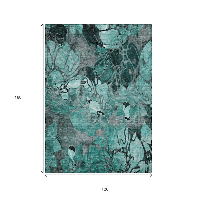 Sane Botanic Elegance Weather Resistant Classic Meets Modern Outdoor Rug - 10' X 14'