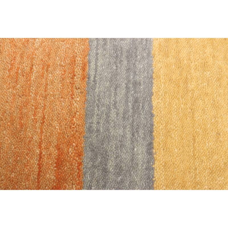 ECARPETGALLERY Hand Loomed Kashkuli Gabbeh Grey Wool Rug - 2'7 x 9'8