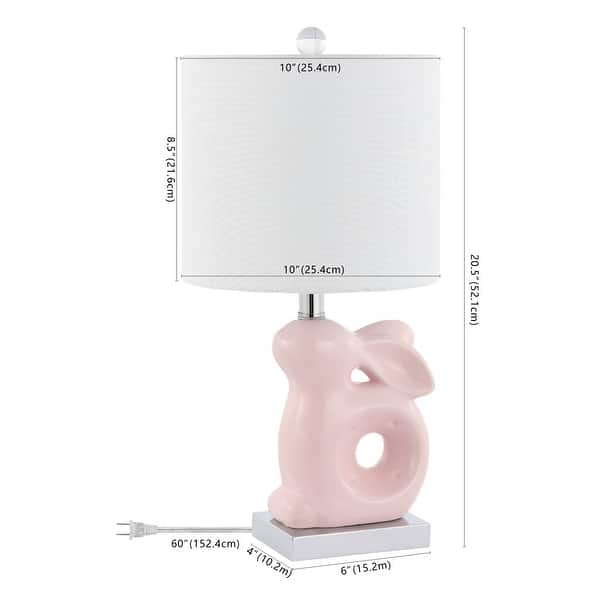 dimension image slide 1 of 8, SAFAVIEH Ruby Synthetic Rabbit 19-Inch Ceramic Home Accent - 10.3" x 10" x 19"