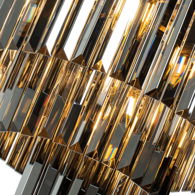 10 Light Glam Dual-Use Crystal Flush Mount Ceiling Light Contemporary Light Fixture for Interior - W20''