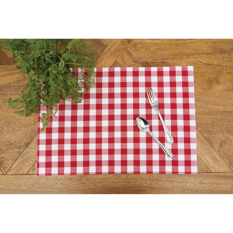 Ashford Red Placemats Set of 6, 13" x 19"