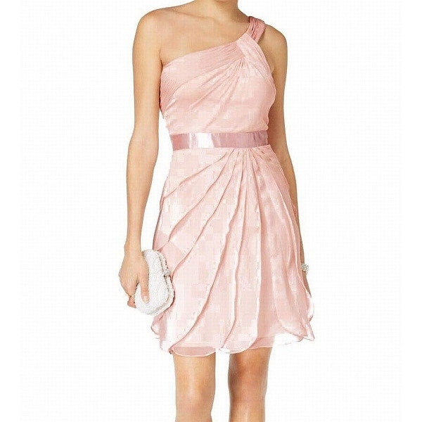 Shop Adrianna Papell Pink Womens Size 10 One Shoulder Sheath Dress ...